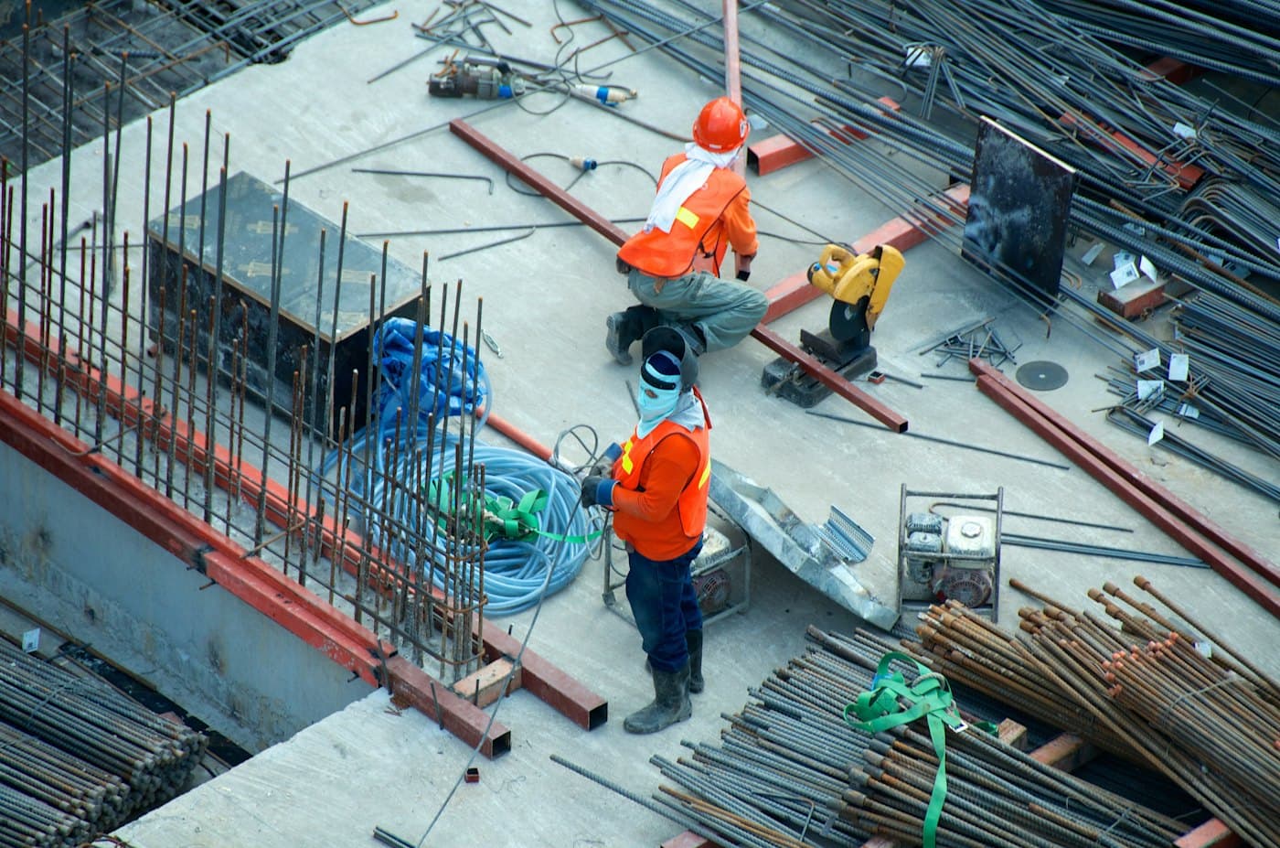 Workers at an industrial site